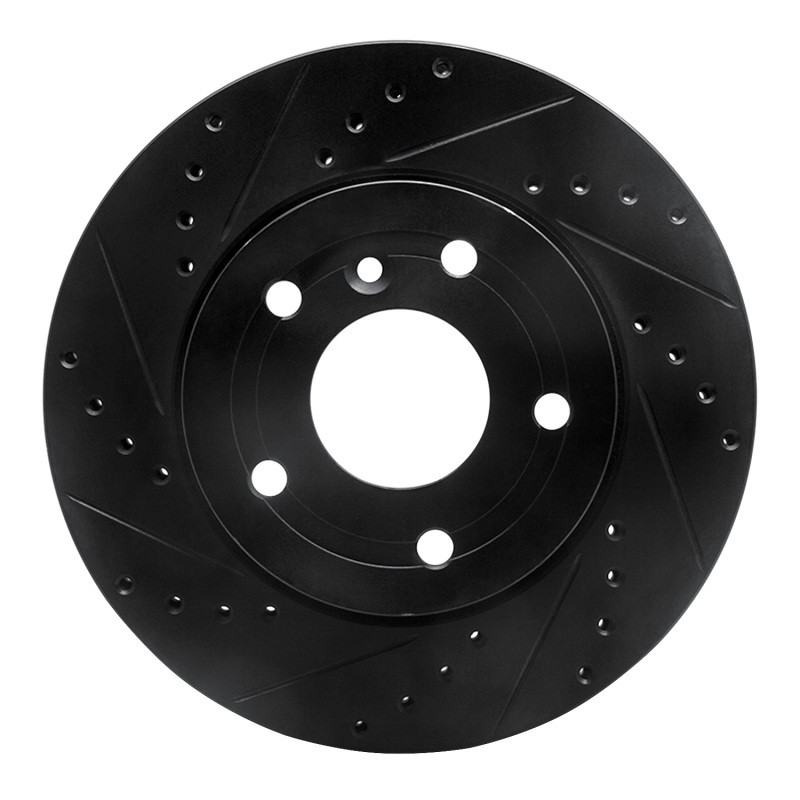 Land Rover Range Rover Brake Rotor (1) - Front Left - R1 Concepts - Drilled & Slotted - Black - `94-`02